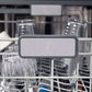 ZLINE Autograph Edition 24 in. Monument Series 3rd Rack Top Touch Control Tall Tub Dishwasher in Black Matte with Champagne Bronze Handle, 45dBa (DWMTZ-BLM-24-CB) ZLINE logo on dish rack.
