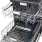 ZLINE Autograph Edition 24 in. Monument Series 3rd Rack Top Touch Control Tall Tub Dishwasher in Black Matte with Polished Gold Handle, 45dBa (DWMTZ-BLM-24-G) adjustable dish racks.