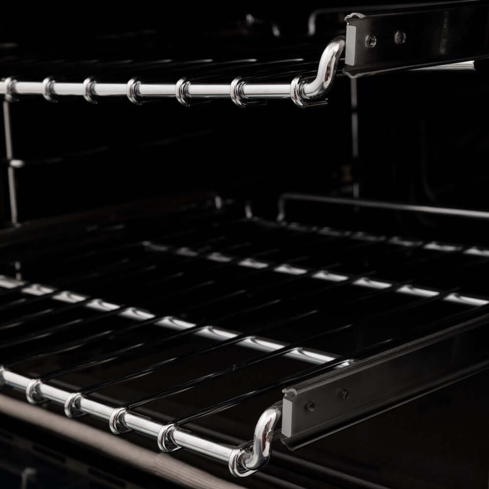 ZLINE Autograph Edition 48 in. 6.0 cu. ft. Legacy Dual Fuel Range with 7 Burner Gas Cooktop and 2 Electric Ovens in Black Stainless Steel and Champagne Bronze Accents, Open Box-Great Condition