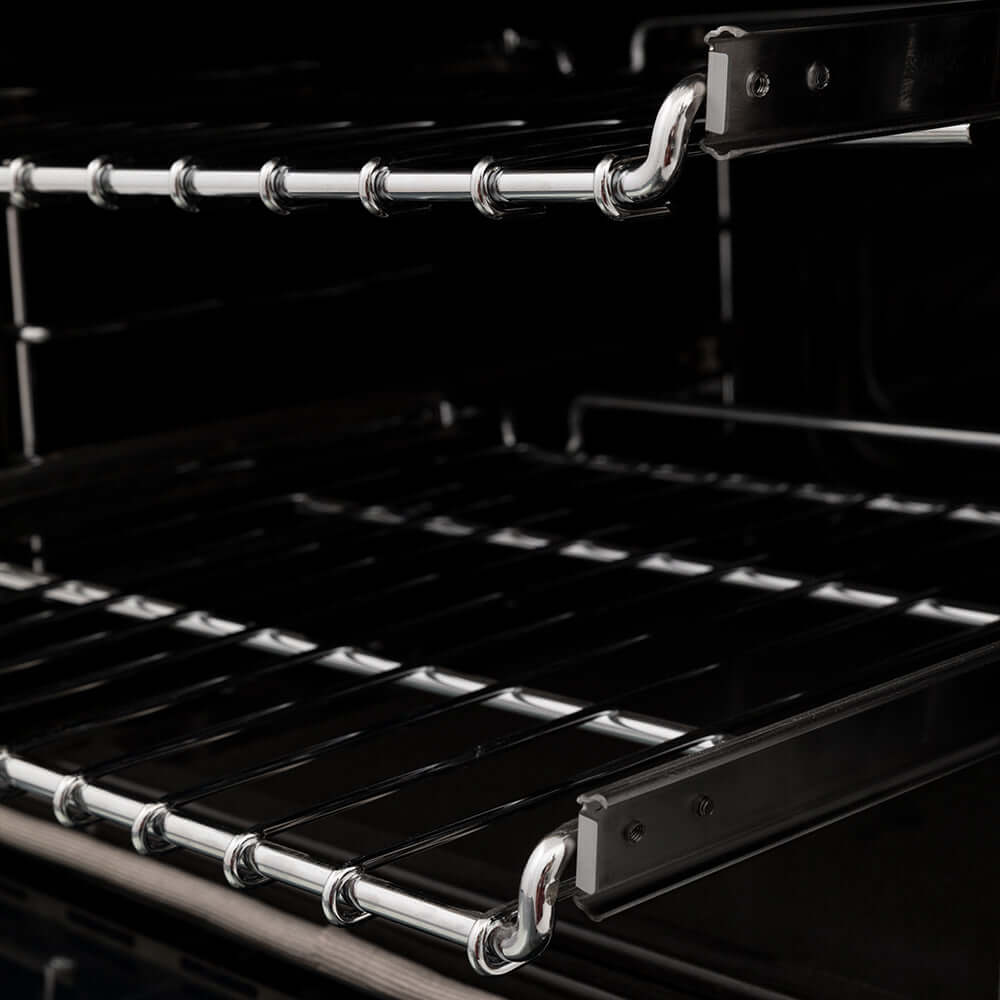 ZLINE Autograph Edition 48 in. 6.0 cu. ft. Legacy Dual Fuel Range with 7 Burner Gas Cooktop and 2 Electric Ovens in Black Stainless Steel and Champagne Bronze Accents, Open Box-Good Condition