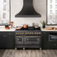 ZLINE Autograph Edition 48 in. 6.0 cu. ft. Legacy Dual Fuel Range with 7 Burner Gas Cooktop and 2 Electric Ovens in Black Stainless Steel and Champagne Bronze Accents, Open Box-Great Condition