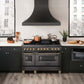 ZLINE Autograph Edition 48 in. 6.0 cu. ft. Legacy Dual Fuel Range with 7 Burner Gas Cooktop and 2 Electric Ovens in Black Stainless Steel and Champagne Bronze Accents, Open Box-Good Condition