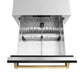 ZLINE Autograph Edition 24 in. Touchstone 168 Can Outdoor-Rated Dual Refrigerator Drawer with Black Stainless Steel Doors and Polished Gold Handles (RDSOZ-BS-24-G)