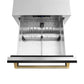 ZLINE Autograph Edition 24 in. Touchstone 168 Can Outdoor-Rated Dual Refrigerator Drawer with Black Stainless Steel Doors and Polished Gold Helix Handles (RDSOZ-BS-24-KG)