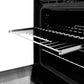 ZLINE Autograph Edition 30 in. Professional True Convection Single Wall Oven with Air Fry and Self Clean in Black Stainless Steel with Polished Gold Helix Handle (WASBZ-30-KG) with open door showing adjustable metal rack.