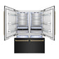 ZLINE Autograph Edition 60 in. 32.2 cu. ft. French Door Built-In Bottom Freezer Refrigerator with Water Dispenser and Ice Maker in Black Stainless Steel with Champagne Bronze Accents (RBIVZ-BS-60-CB)