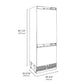 ZLINE Autograph Edition 30 in. 16.1 cu. ft. Panel Ready Built-In Bottom Freezer Refrigerator with Water Dispenser and Ice Maker with Graphite Gray Interior and Matte Black Accents (GRBIVZ-30-MB) dimensional diagram.