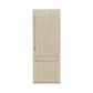 ZLINE Autograph Edition 30 in. 16.1 cu. ft. Panel Ready Built-In Bottom Freezer Refrigerator with Water Dispenser and Ice Maker with Champagne Bronze Accents (RBIVZ-30-CB) front, with custom panels, closed.