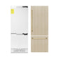 ZLINE Autograph Edition 30 in. 16.1 cu. ft. Panel Ready Built-In Bottom Freezer Refrigerator with Water Dispenser and Ice Maker with Polished Gold Accents (RBIVZ-30-G) front, refrigeration unit next to panels and handles.
