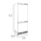 ZLINE Autograph Edition 30 in. 16.1 cu. ft. Panel Ready Built-In Bottom Freezer Refrigerator with Water Dispenser and Ice Maker with Matte Black Accents (RBIVZ-30-MB) dimensional diagram.