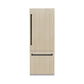 ZLINE Autograph Edition 30 in. 16.1 cu. ft. Panel Ready Built-In Bottom Freezer Refrigerator with Water Dispenser and Ice Maker with Matte Black Accents (RBIVZ-30-MB) front, with custom panels, closed.