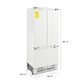 ZLINE Autograph Edition 36 in. 19.6 cu. ft. Panel Ready French Door Built-In Bottom Freezer Refrigerator with Water Dispenser and Ice Maker with Champagne Bronze Accents (RBIVZ-36-CB) dimensional diagram.