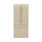 ZLINE Autograph Edition 36 in. 19.6 cu. ft. Panel Ready French Door Built-In Bottom Freezer Refrigerator with Water Dispenser and Ice Maker with Champagne Bronze Accents (RBIVZ-36-CB)