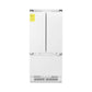 ZLINE Autograph Edition 36 in. 19.6 cu. ft. Panel Ready Built-in 3-Door French Door Refrigerator with Internal Water and Ice Dispenser with Polished Gold Handles (RBIVZ-36-G) front, without panels, closed.
