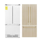 ZLINE Autograph Edition 36 in. 19.6 cu. ft. Panel Ready French Door Built-In Bottom Freezer Refrigerator with Water Dispenser and Ice Maker with Polished Gold Accents (RBIVZ-36-G) front, refrigeration unit next to panels and handles.