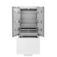 ZLINE Autograph Edition 36 in. 19.6 cu. ft. Panel Ready French Door Built-In Bottom Freezer Refrigerator with Water Dispenser and Ice Maker with Matte Black Accents (RBIVZ-36-MB) front, refrigeration compartment and bottom freezer drawer open.