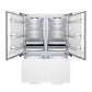 ZLINE Autograph Edition 60 in. 32.2 cu. ft. Panel Ready French Door Built-In Bottom Freezer Refrigerator with Water Dispenser and Ice Maker with Champagne Bronze Accents (RBIVZ-60-CB)