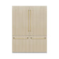ZLINE Autograph Edition 60 in. 32.2 cu. ft. Panel Ready French Door Built-In Bottom Freezer Refrigerator with Water Dispenser and Ice Maker with Polished Gold Accents (RBIVZ-60-G) front, with custom panels, closed.