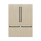 ZLINE Autograph Edition 60 in. 32.2 cu. ft. Panel Ready French Door Built-In Bottom Freezer Refrigerator with Water Dispenser and Ice Maker with Matte Black Accents (RBIVZ-60-MB) front, with custom panels, closed.
