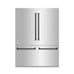 ZLINE Autograph Edition 60 in. 32.2 cu. ft. French Door Built-In Bottom Freezer Refrigerator with Water Dispenser and Ice Maker in Stainless Steel with Matte Black Accents (RBIVZ-304-60-MB) front, closed.
