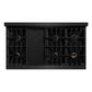ZLINE Autograph Edition 48 in. 6.7 cu. ft. Classic Double Oven Dual Fuel Range with 8 Burner Gas Cooktop in Black Stainless Steel and Champagne Bronze Accents, Open Box-Good Condition