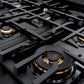 ZLINE Autograph Edition 48 in. 6.7 cu. ft. Classic Double Oven Dual Fuel Range with 8 Burner Gas Cooktop in Black Stainless Steel and Polished Gold Accents, Open Box-Good Condition
