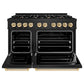 ZLINE Autograph Edition 48 in. 6.7 cu. ft. Classic Double Oven Dual Fuel Range with 8 Burner Gas Cooktop in Black Stainless Steel and Polished Gold Accents, Open Box-Good Condition