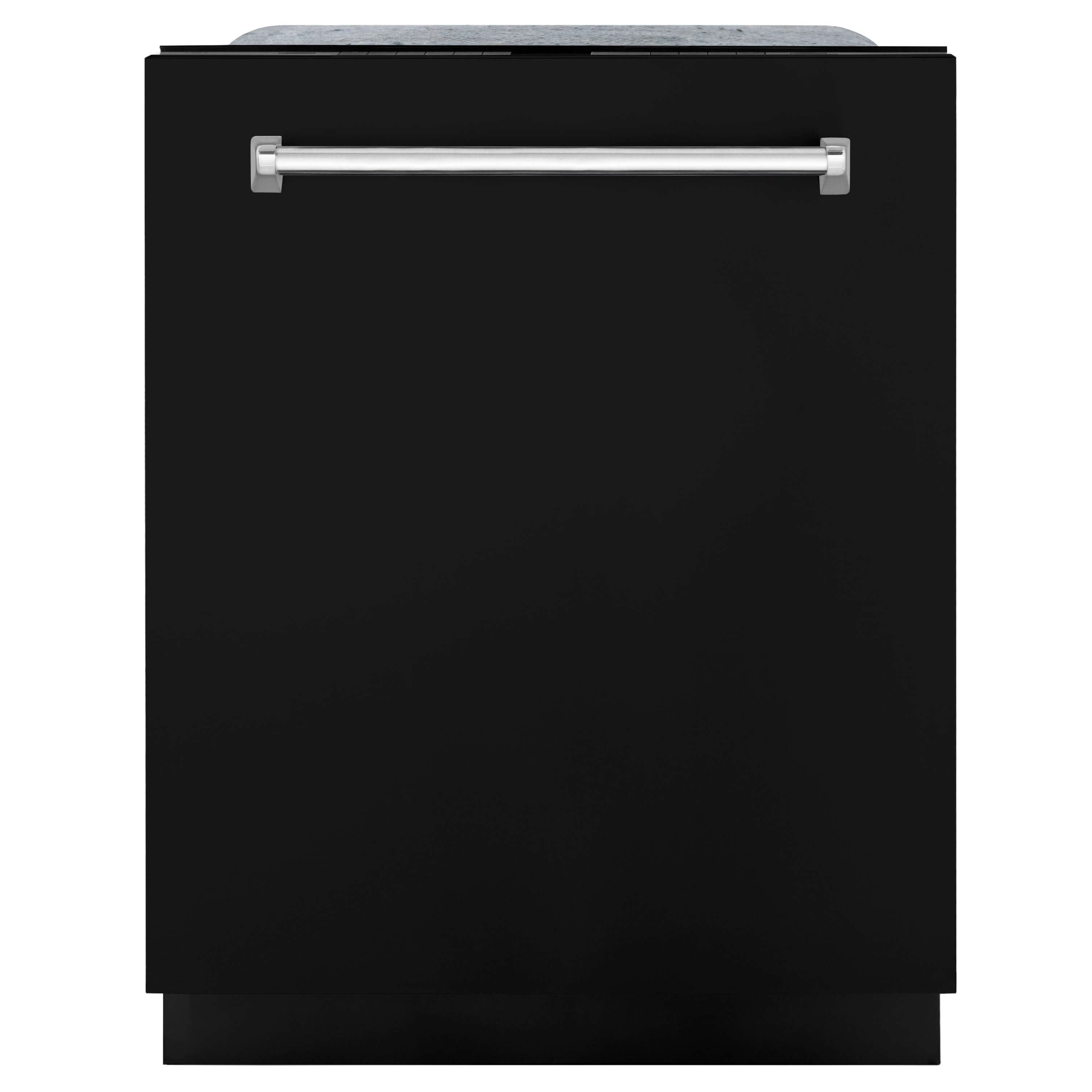 ZLINE 24 in. Panel-Included Monument Series 3rd Rack Top Touch Control Dishwasher with Black Matte Door, 45dBa (DWMT-BLM-24)