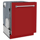 ZLINE 24 in. Monument Series Dishwasher with Red Gloss Door (DWMT-RG-24) Side View