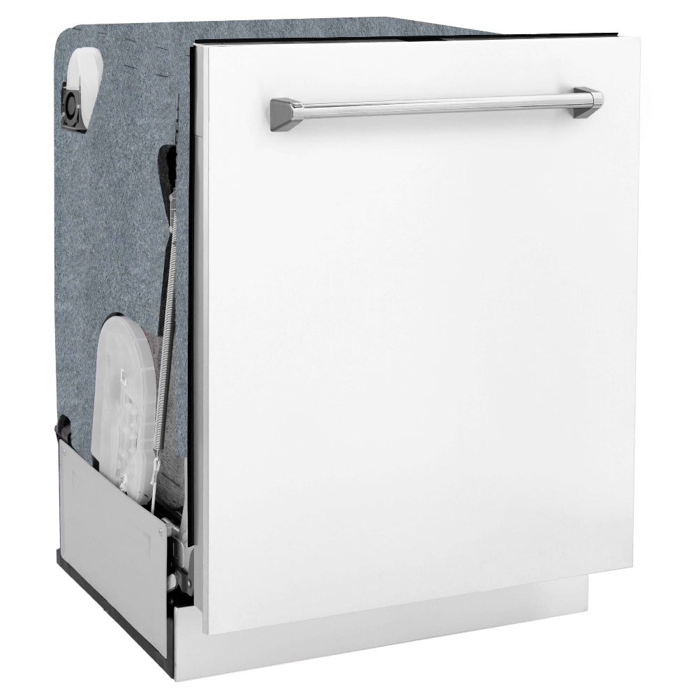 ZLINE 24 in. Monument Series Dishwasher with White Matte Panel (DWMT-WM-24) Side View