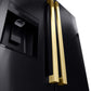 ZLINE Autograph Edition 36 in. 28.9 cu. ft. Standard-Depth French Door External Water Dispenser Refrigerator with Dual Ice Maker in Fingerprint-Resistant Black Stainless Steel and Polished Gold Modern Handles (RSMZ-W-36-BS-FG)