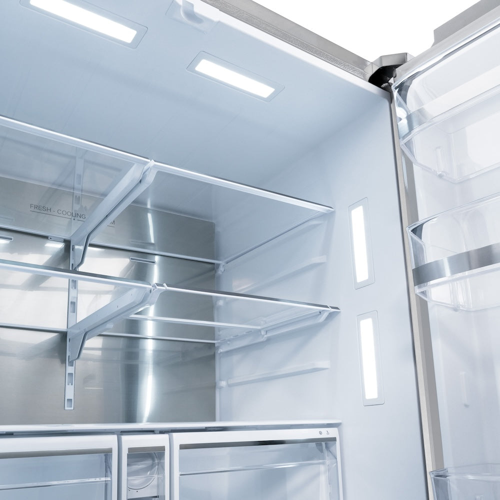 ZLINE 36" Standard-Depth French Door Refrigerator Interior with 28.9 cu. ft. Capacity