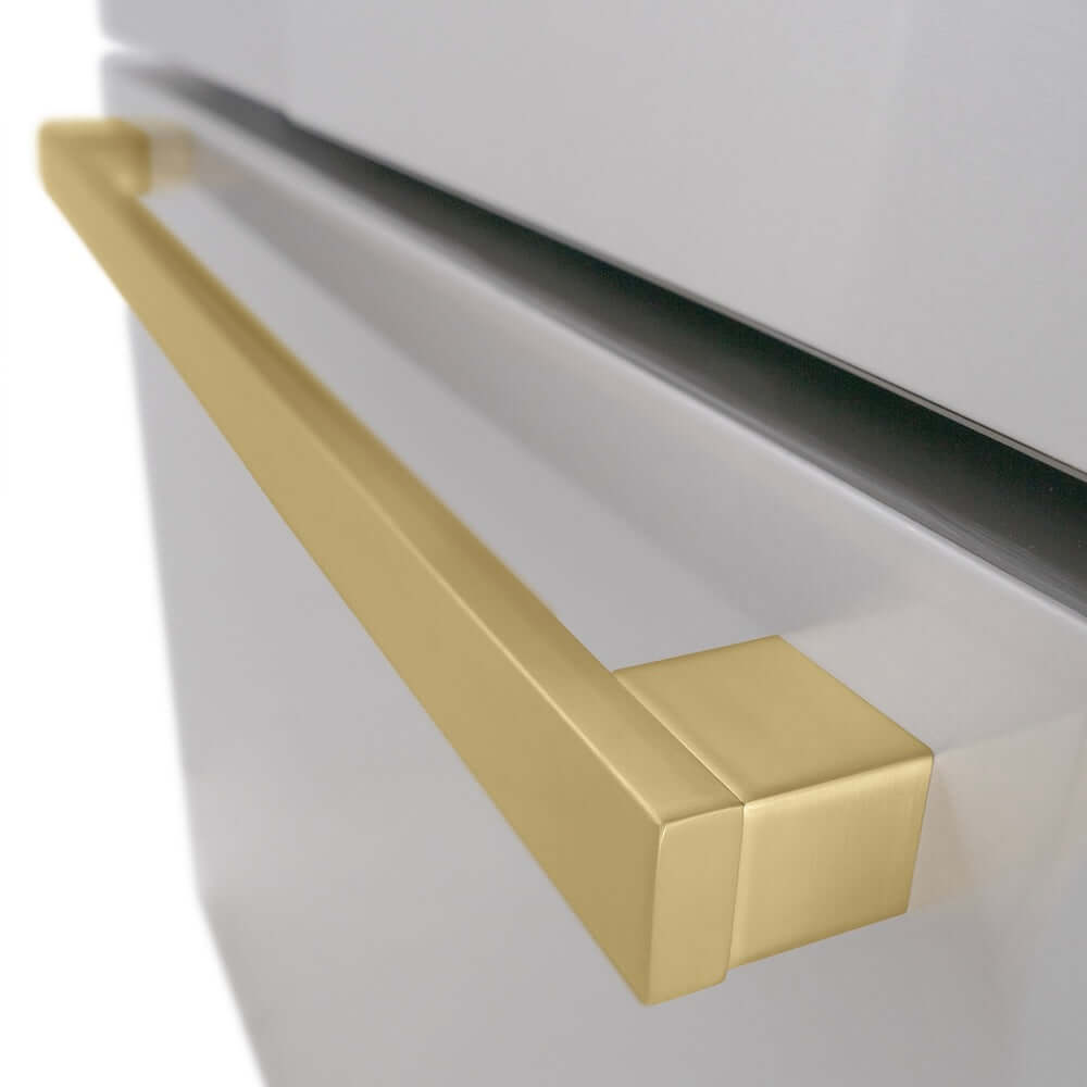 ZLINE Autograph Edition 36 in. 28.9 cu. ft. Standard-Depth French Door External Water Dispenser Refrigerator with Dual Ice Maker in Fingerprint-Resistant Stainless Steel and Champagne Bronze Modern Handles (RSMZ-W-36-FCB)