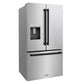 ZLINE Autograph Edition 36 in. 28.9 cu. ft. Standard-Depth French Door External Water Dispenser Refrigerator with Dual Ice Maker in Fingerprint-Resistant Stainless Steel and Matte Black Modern Handles (RSMZ-W-36-FMB) side.
