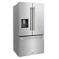 ZLINE Autograph Edition 36 in. 28.9 cu. ft. Standard-Depth French Door External Water Dispenser Refrigerator with Dual Ice Maker in Fingerprint-Resistant Stainless Steel and Polished Nickel Helix Handles (RSMZ-W-36-KPN) side.