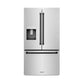 ZLINE Autograph Edition 36 in. 28.9 cu. ft. Standard-Depth French Door External Water Dispenser Refrigerator with Dual Ice Maker in Fingerprint Resistant Stainless Steel and Matte Black Handles (RSMZ-W-36-MB) front.