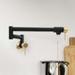 ZLINE Autograph Edition Gemini Pot Filler in Matte Black and Champagne Bronze (GEM-FPF-ZMBCB) lifestyle, on.
