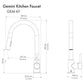 ZLINE Autograph Edition Gemini Pull Down Single Handle Kitchen Faucet in Brushed Nickel and Champagne Bronze (GEM-KF-ZBNCB) dimensional diagram.