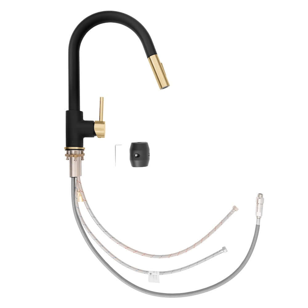 ZLINE Autograph Edition Gemini Kitchen Faucet in Black/Bronze (GEM