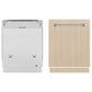 ZLINE Autograph Edition 24 in. Monument Series 3rd Rack Top Touch Control Tall Tub Dishwasher panel ready with Champagne Bronze handle on custom wood panel (not included).