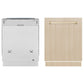 ZLINE Autograph Edition 24 in. Monument Series 3rd Rack Top Touch Control Tall Tub Dishwasher panel ready with Polished Gold handle on custom wood panel (not included).