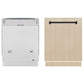 ZLINE Autograph Edition 24 in. Monument Series 3rd Rack Top Touch Control Tall Tub Dishwasher panel ready with Matte Black handle on custom wood panel (not included).
