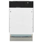 ZLINE Autograph Edition 18 in. Tallac Series 3rd Rack Top Control Dishwasher in Custom Panel Ready with Polished Gold Handle, 51dBa (DWVZ-18-G) front, closed.