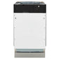 ZLINE Autograph Edition 18 in. Tallac Series 3rd Rack Top Control Dishwasher in Custom Panel Ready with Polished Gold Handle, 51dBa (DWVZ-18-G) front, closed.
