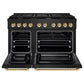 ZLINE Autograph Edition 48 in. 6.7 cu. ft. Paramount Double Oven Dual Fuel Range with 8 Burner Gas Cooktop in Black Stainless Steel and Polished Gold Accents, Open Box-Good Condition