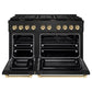 ZLINE Autograph Edition 48 in. 6.7 cu. ft. Paramount Double Oven Dual Fuel Range with 8 Burner Gas Cooktop in Black Stainless Steel and Polished Gold Accents, Open Box-Great Condition