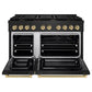 ZLINE Autograph Edition 48 in. 6.7 cu. ft. Paramount Double Oven Gas Range with 8 Burner Cooktop in Black Stainless Steel and Champagne Bronze Accents, Open Box-Good Condition
