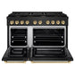 ZLINE Autograph Edition 48 in. 6.7 cu. ft. Paramount Double Oven Gas Range with 8 Burner Cooktop in Black Stainless Steel and Polished Gold Accents, Open Box-Great Condition