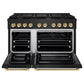 ZLINE Autograph Edition 48 in. 6.7 cu. ft. Paramount Double Oven Gas Range with 8 Burner Cooktop in Black Stainless Steel and Polished Gold Accents, Open Box-Good Condition