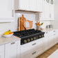 ZLINE Autograph Edition 30 in. Porcelain Rangetop with 4 Gas Burners in Black Stainless Steel and Champagne Bronze Accents (RTBZ-30-CB) 
